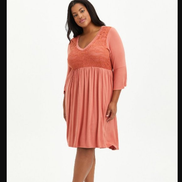 torrid Dresses & Skirts - 3x NWT Torrid HI-LOW SKATER MINI DRESS - SUPER SOFT RUSTY BROWN